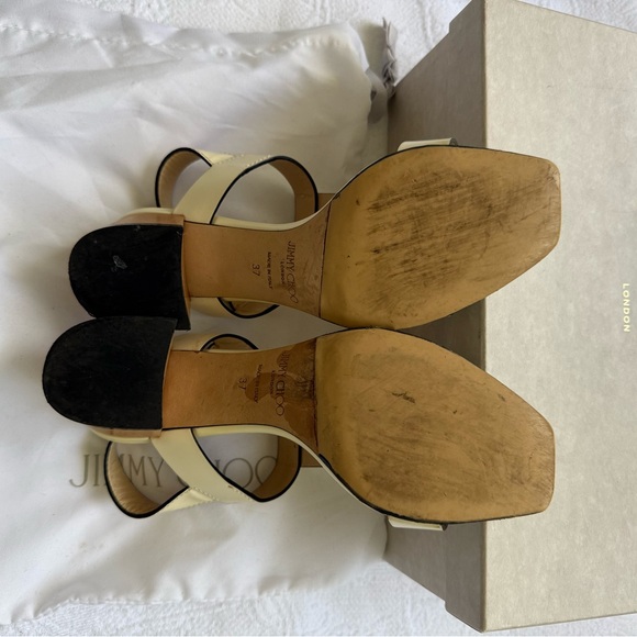 Jimmy Choo Jin Square Toe Sandals 45 mm size 37. - Picture 10 of 17